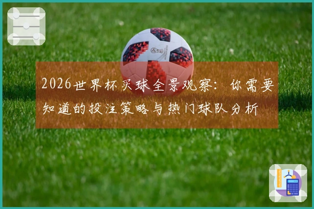 2026世界杯买球全景观察：你需要知道的投注策略与热门球队分析